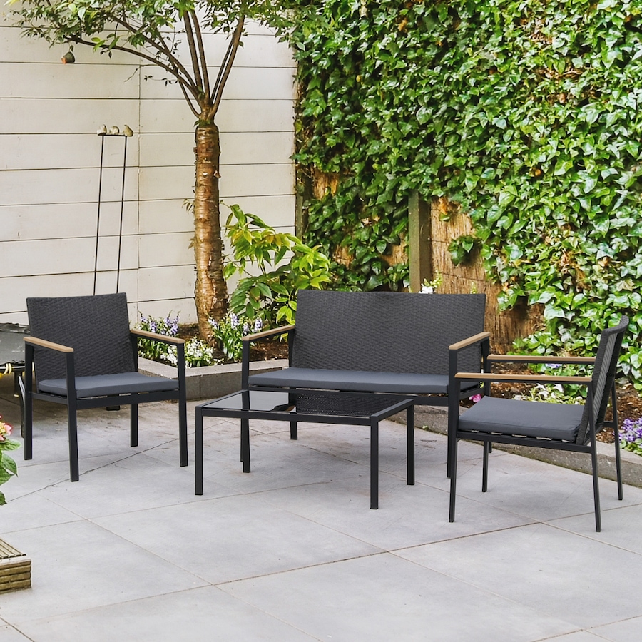 Image 964488_ALTMORE1.jpg, Product 964-488 / Price $219.99, Outsunny 4 Pieces Wicker Patio Furniture Set with Cushions from Outsunny on TSC.ca's Home & Garden department