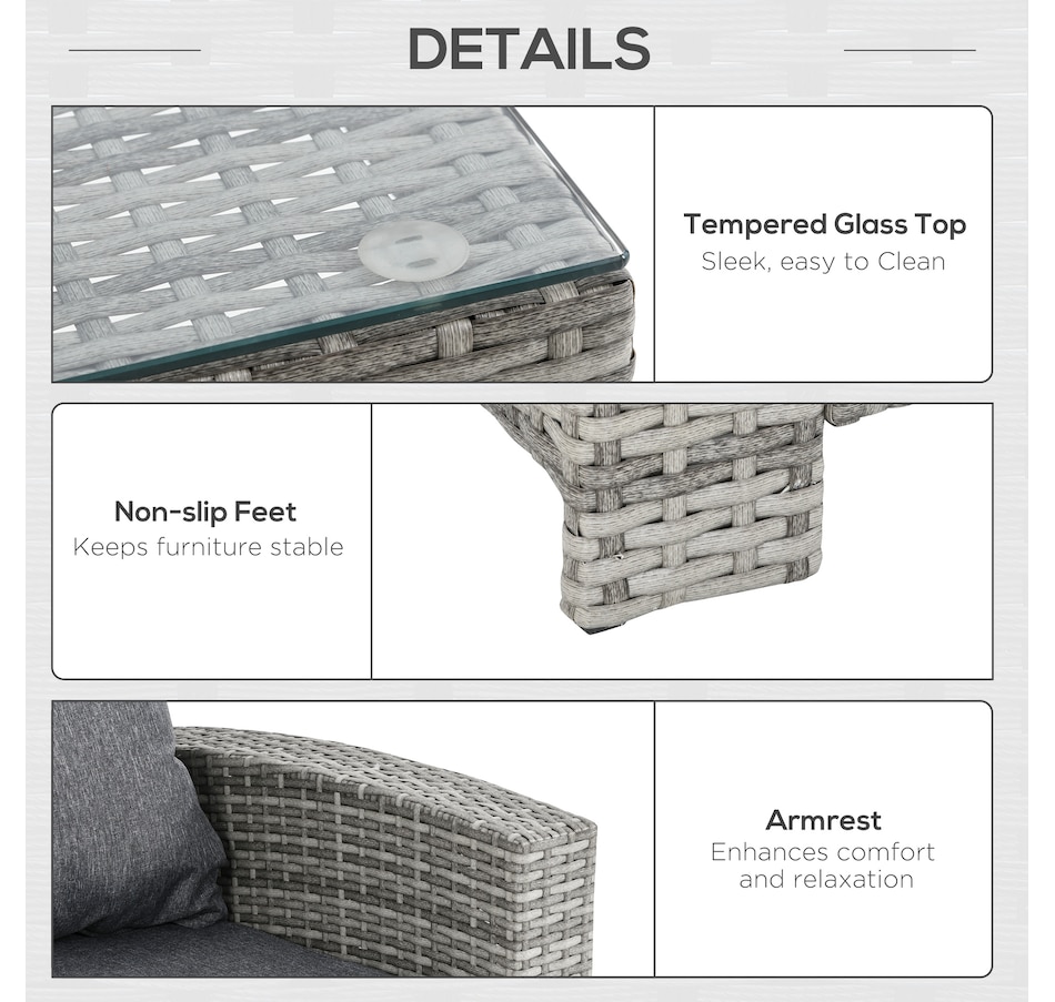 Image 964495_ALTMORE5.jpg, Product 964-495 / Price $1,119.99, Outsunny 6 Pieces Wicker Patio Furniture Set with Cushions, Dark Grey from Outsunny on TSC.ca's Home & Garden department