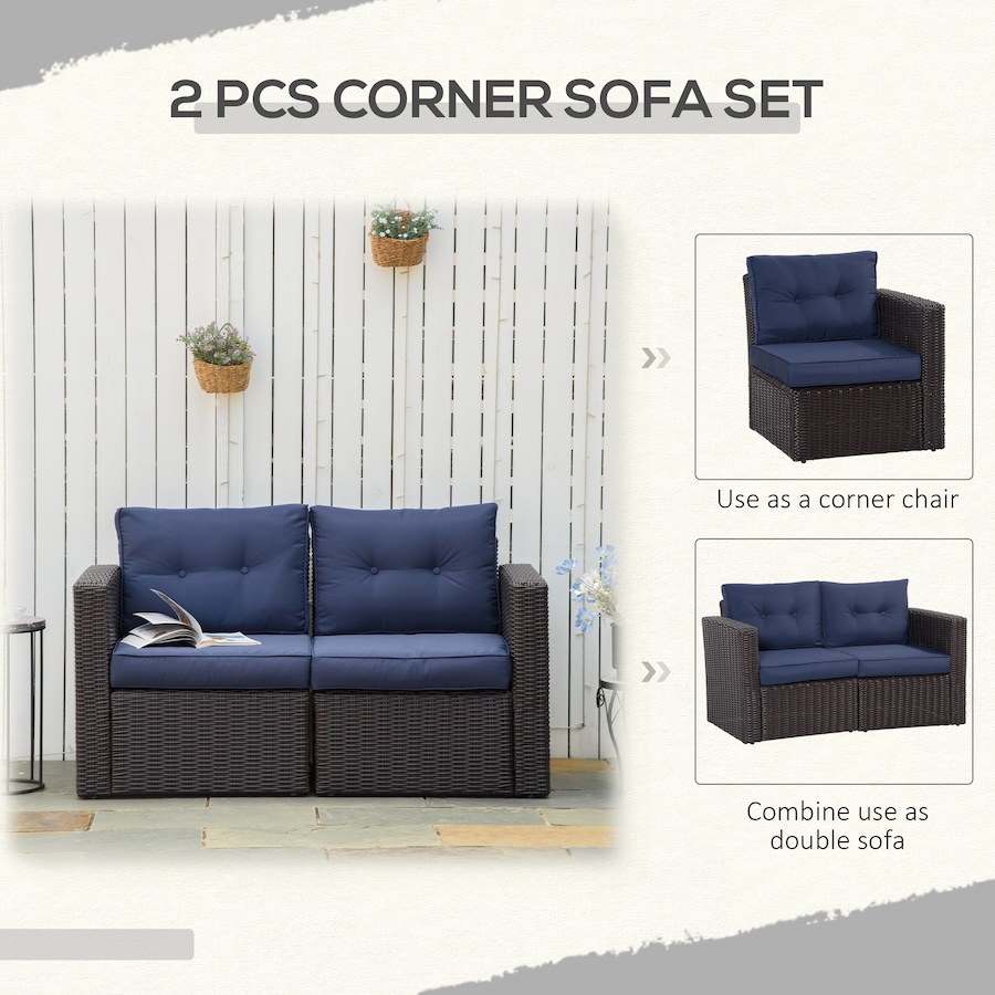 Image 964499_ALTMORE6.jpg, Product 964-499 / Price $377.99, Outsunny 2 Pieces Patio Furniture Set for Balcony, Garden, Lawn, Dark Blue from Outsunny on TSC.ca's Home & Garden department