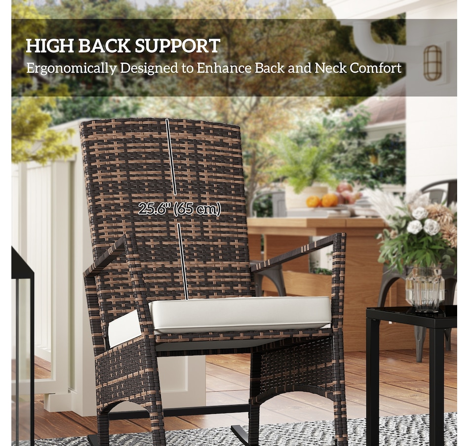 Image 964514_ALTMORE5.jpg, Product 964-514 / Price $240.99, Outsunny Rocking Bistro Set w/ Adjustable High Back, Wicker Patio Furniture from Outsunny on TSC.ca's Home & Garden department