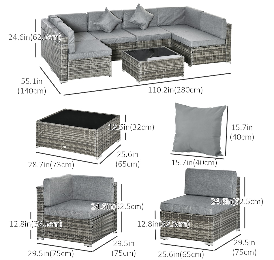 Image 964518_ALTMORE10.jpg, Product 964-518 / Price $729.99 - $839.99, Outsunny 7 Piece Patio Furniture Set from Outsunny on TSC.ca's Home & Garden department