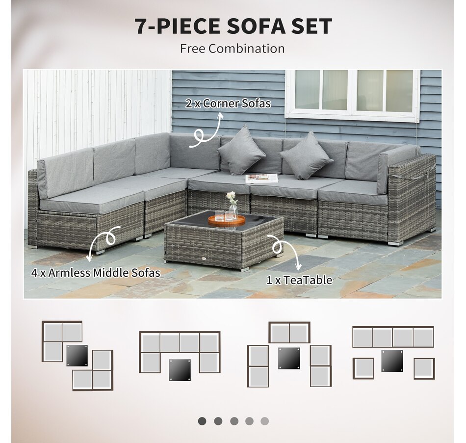 Image 964518_ALTMORE13.jpg, Product 964-518 / Price $729.99 - $839.99, Outsunny 7 Piece Patio Furniture Set from Outsunny on TSC.ca's Home & Garden department