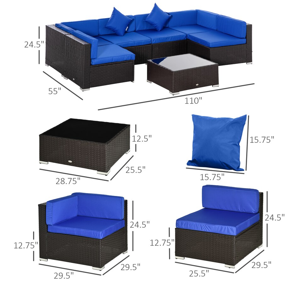 Image 964518_ALTMORE18.jpg, Product 964-518 / Price $729.99 - $839.99, Outsunny 7 Piece Patio Furniture Set from Outsunny on TSC.ca's Home & Garden department