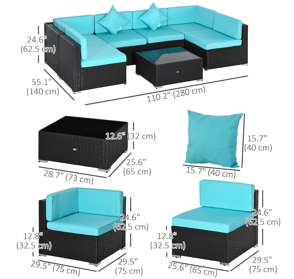 Image 964518_ALTMORE2.jpg, Product 964-518 / Price $729.99 - $839.99, Outsunny 7 Piece Patio Furniture Set from Outsunny on TSC.ca's Home & Garden department