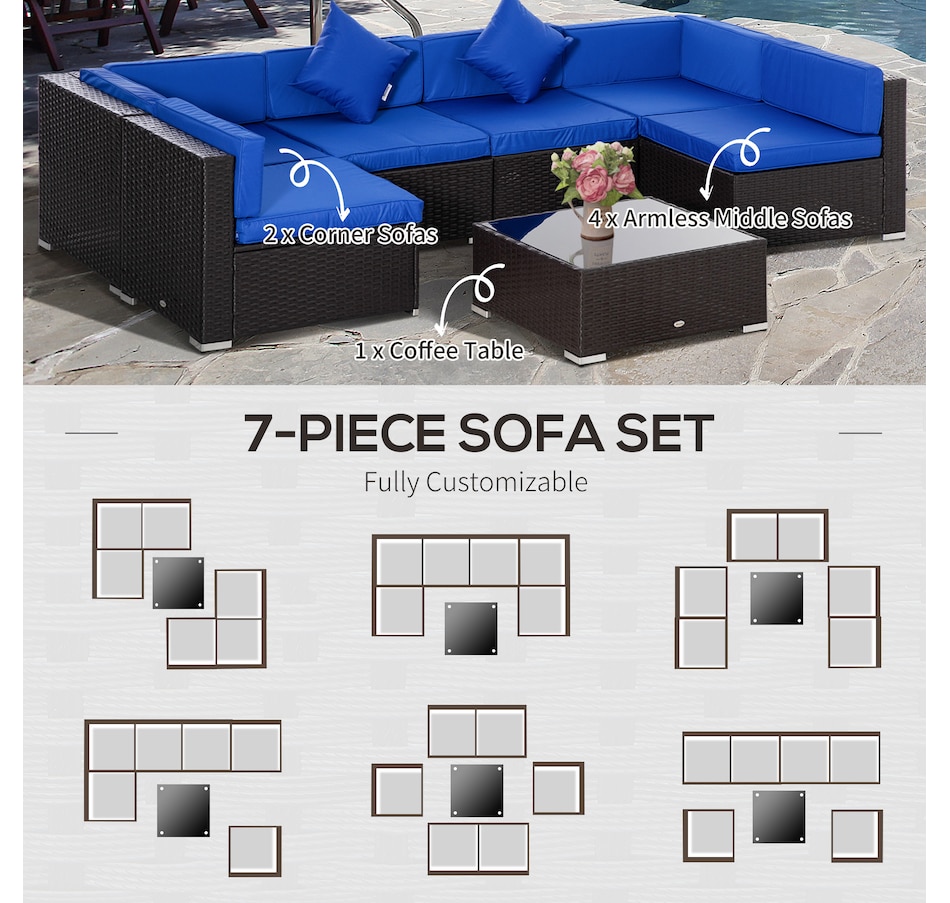 Image 964518_ALTMORE21.jpg, Product 964-518 / Price $729.99 - $839.99, Outsunny 7 Piece Patio Furniture Set from Outsunny on TSC.ca's Home & Garden department