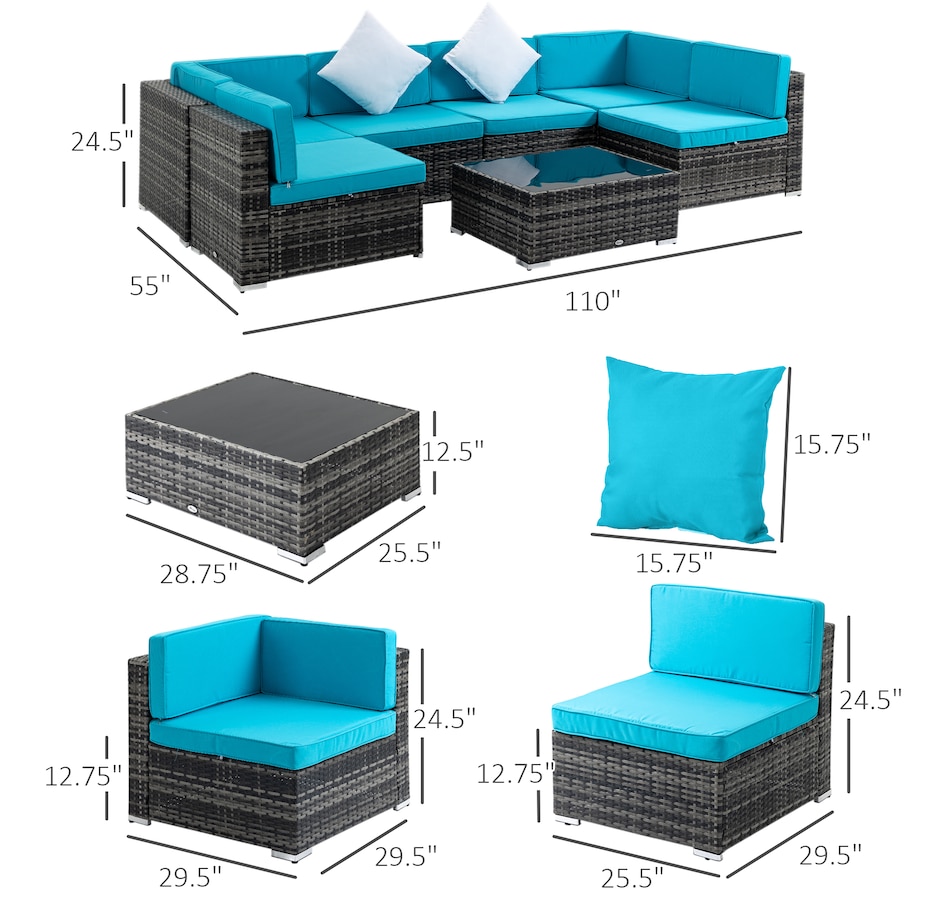 Image 964518_ALTMORE26.jpg, Product 964-518 / Price $729.99 - $839.99, Outsunny 7 Piece Patio Furniture Set from Outsunny on TSC.ca's Home & Garden department