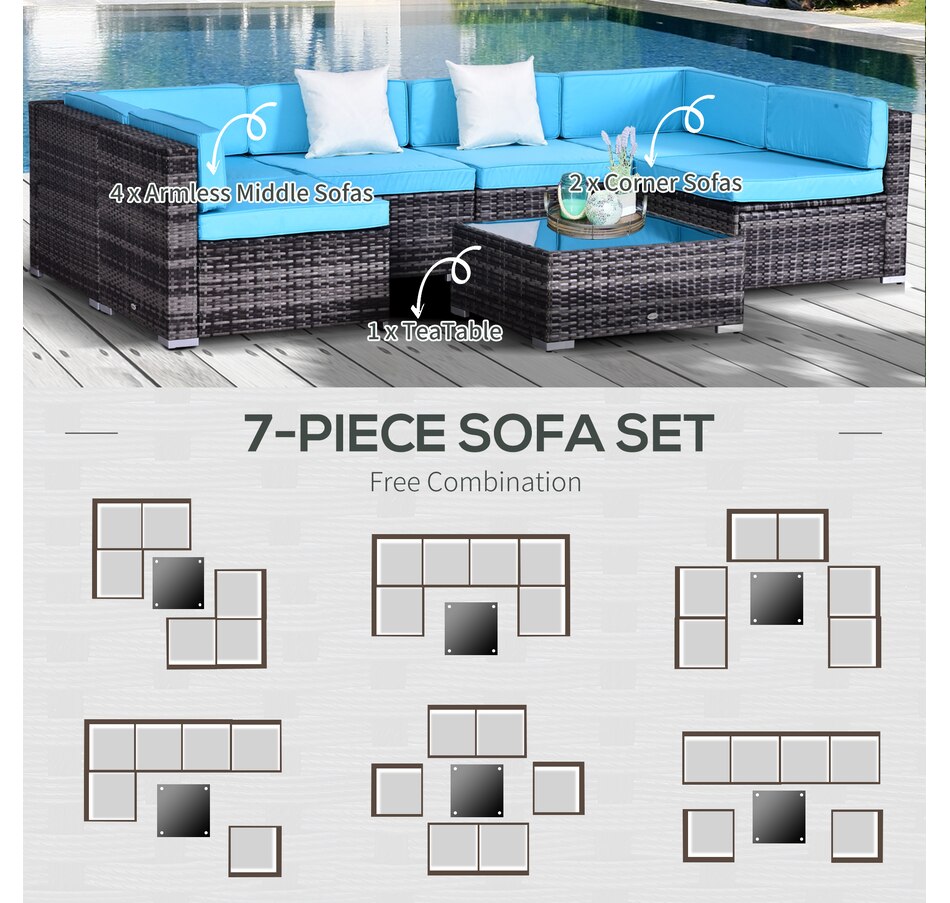 Image 964518_ALTMORE29.jpg, Product 964-518 / Price $729.99 - $839.99, Outsunny 7 Piece Patio Furniture Set from Outsunny on TSC.ca's Home & Garden department