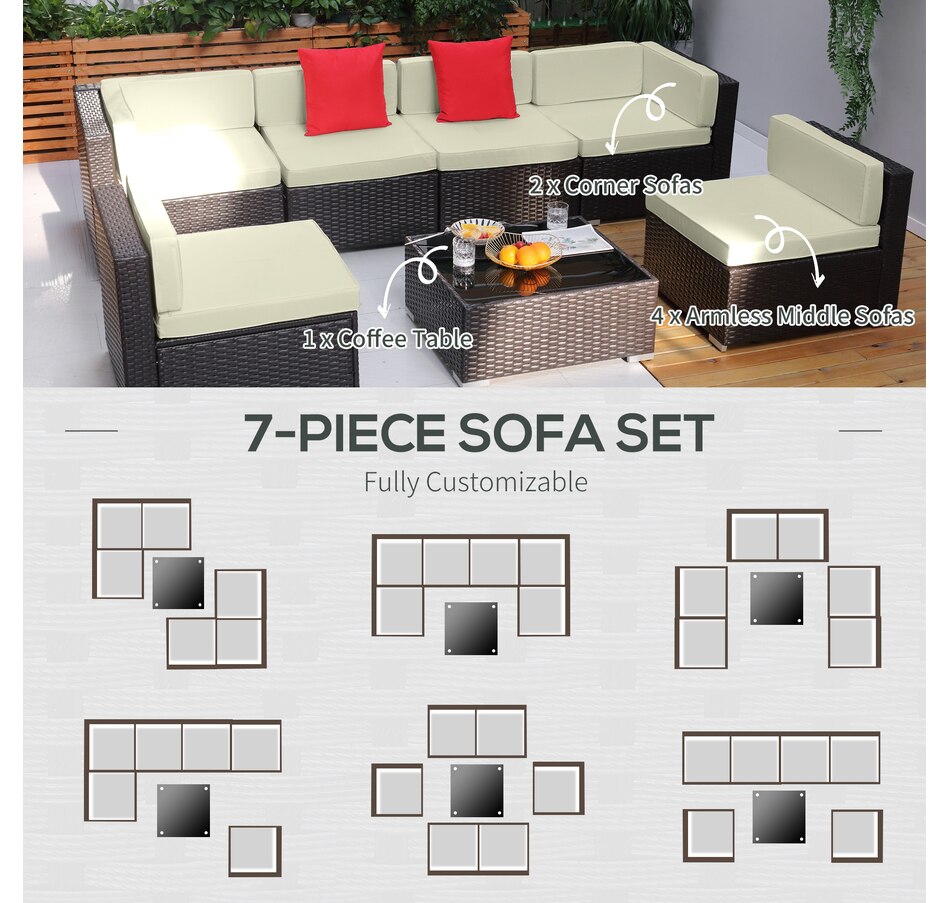 Image 964518_ALTMORE37.jpg, Product 964-518 / Price $729.99 - $839.99, Outsunny 7 Piece Patio Furniture Set from Outsunny on TSC.ca's Home & Garden department