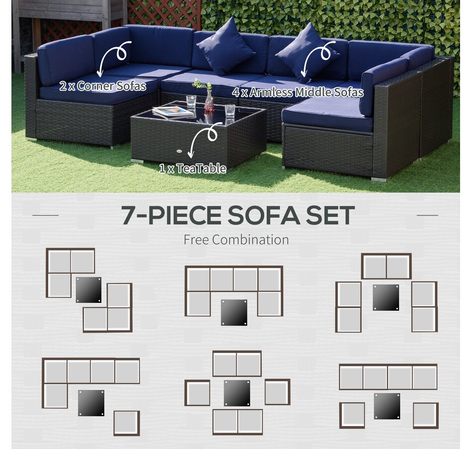 Image 964518_ALTMORE45.jpg, Product 964-518 / Price $729.99 - $839.99, Outsunny 7 Piece Patio Furniture Set from Outsunny on TSC.ca's Home & Garden department