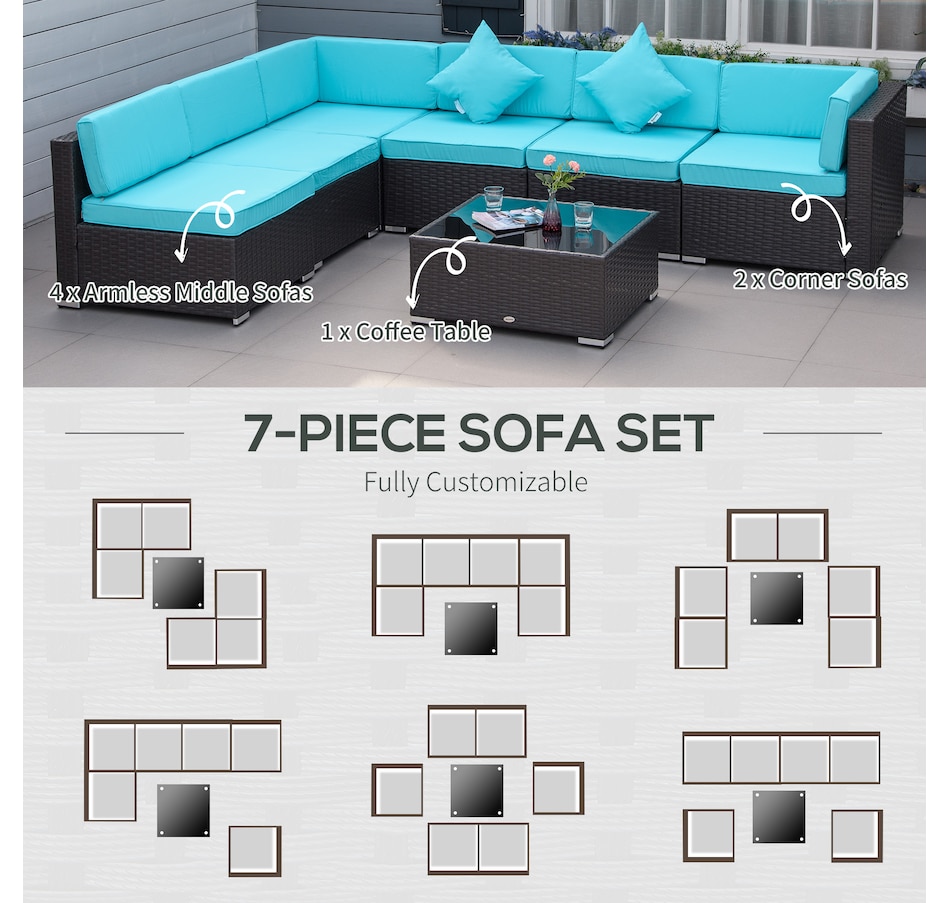Image 964518_ALTMORE5.jpg, Product 964-518 / Price $729.99 - $839.99, Outsunny 7 Piece Patio Furniture Set from Outsunny on TSC.ca's Home & Garden department