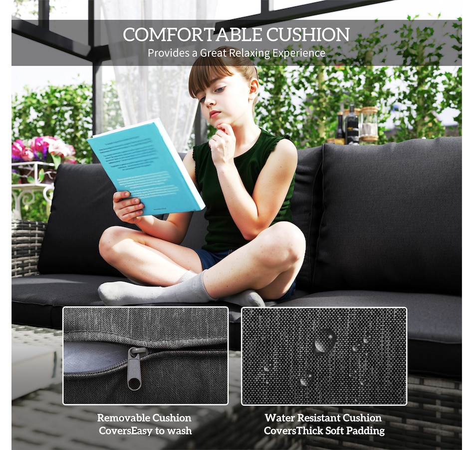 Image 964519_ALTMORE12.jpg, Product 964-519 / Price $1,194.99, Outsunny 6PCS Patio Furniture Set Rattan Wicker Patio Sofa Set, Orange from Outsunny on TSC.ca's Home & Garden department