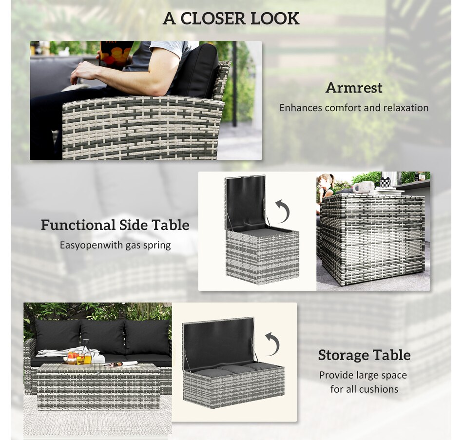 Image 964519_ALTMORE13.jpg, Product 964-519 / Price $1,194.99, Outsunny 6PCS Patio Furniture Set Rattan Wicker Patio Sofa Set, Orange from Outsunny on TSC.ca's Home & Garden department