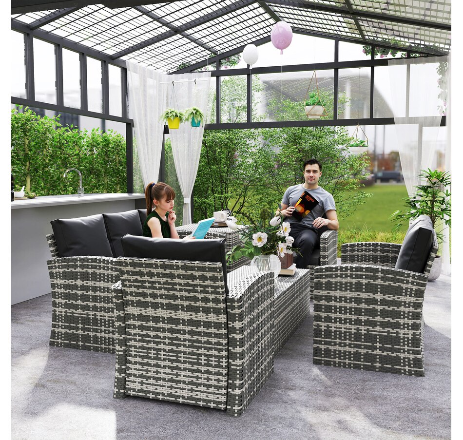 Image 964519_ALTMORE14.jpg, Product 964-519 / Price $1,194.99, Outsunny 6PCS Patio Furniture Set Rattan Wicker Patio Sofa Set, Orange from Outsunny on TSC.ca's Home & Garden department