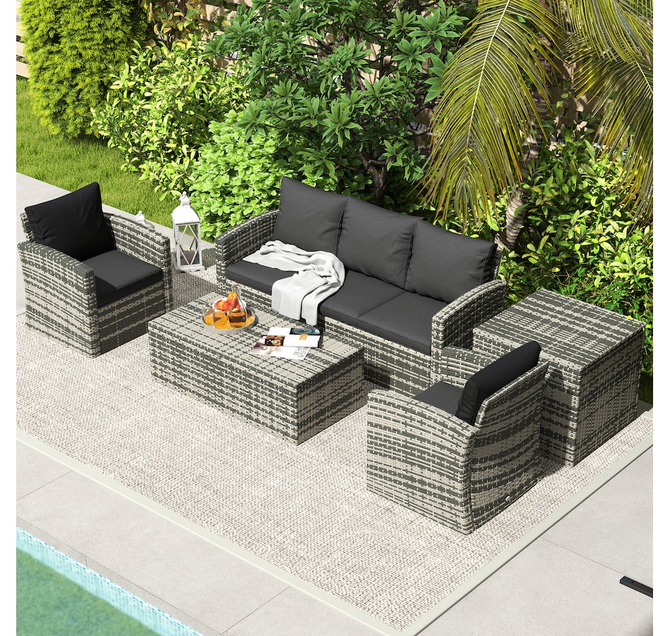 Image 964519_ALTMORE16.jpg, Product 964-519 / Price $1,194.99, Outsunny 6PCS Patio Furniture Set Rattan Wicker Patio Sofa Set, Orange from Outsunny on TSC.ca's Home & Garden department