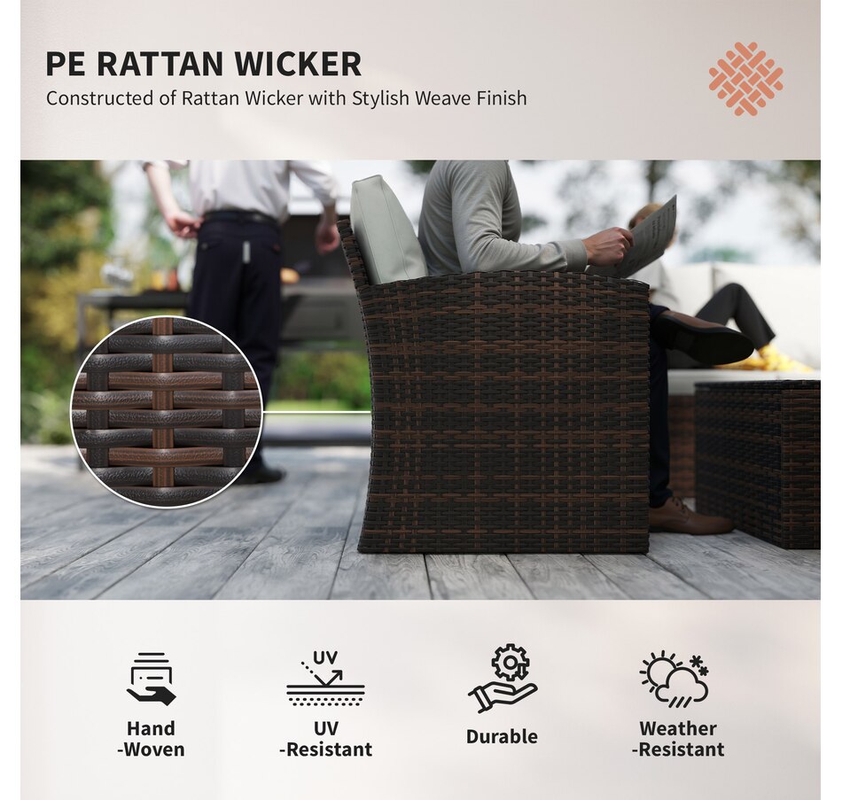 Image 964519_ALTMORE19.jpg, Product 964-519 / Price $1,194.99, Outsunny 6PCS Patio Furniture Set Rattan Wicker Patio Sofa Set, Orange from Outsunny on TSC.ca's Home & Garden department