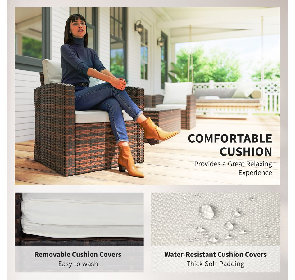 Image 964519_ALTMORE20.jpg, Product 964-519 / Price $1,194.99, Outsunny 6PCS Patio Furniture Set Rattan Wicker Patio Sofa Set, Orange from Outsunny on TSC.ca's Home & Garden department