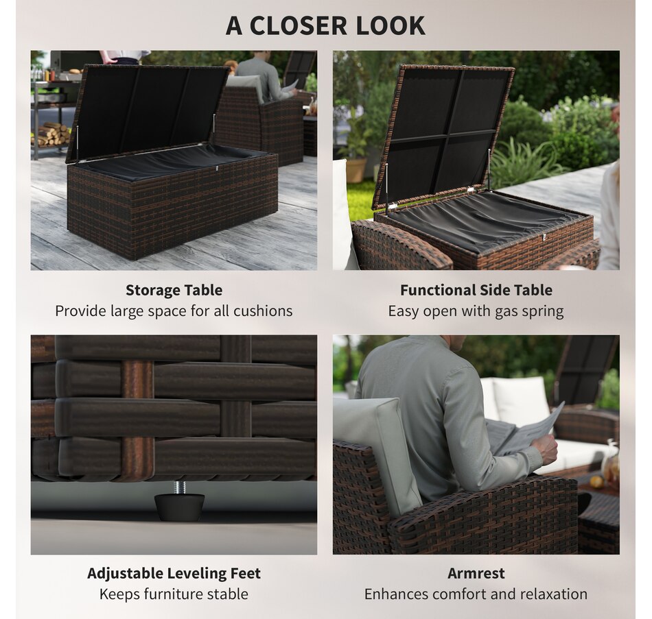 Image 964519_ALTMORE21.jpg, Product 964-519 / Price $1,194.99, Outsunny 6PCS Patio Furniture Set Rattan Wicker Patio Sofa Set, Orange from Outsunny on TSC.ca's Home & Garden department