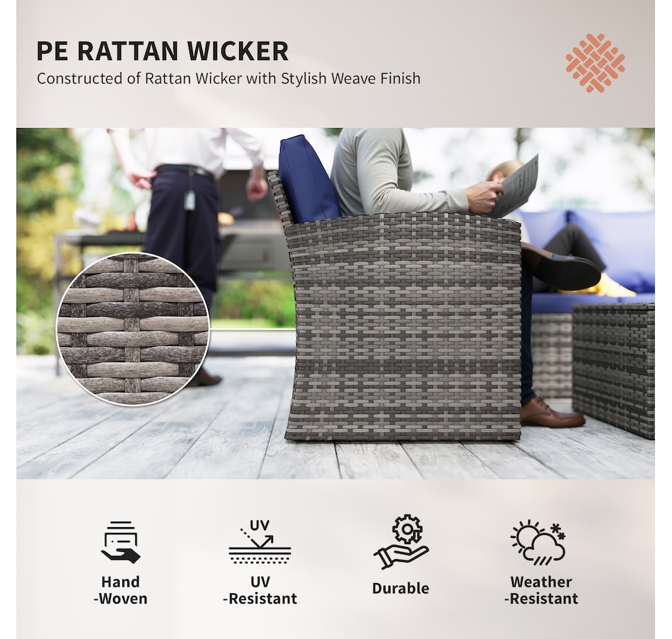 Image 964519_ALTMORE27.jpg, Product 964-519 / Price $1,194.99, Outsunny 6PCS Patio Furniture Set Rattan Wicker Patio Sofa Set, Orange from Outsunny on TSC.ca's Home & Garden department