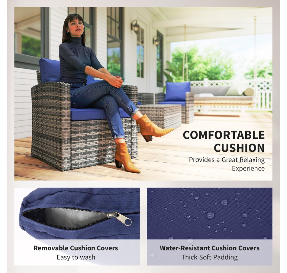 Image 964519_ALTMORE28.jpg, Product 964-519 / Price $1,194.99, Outsunny 6PCS Patio Furniture Set Rattan Wicker Patio Sofa Set, Orange from Outsunny on TSC.ca's Home & Garden department