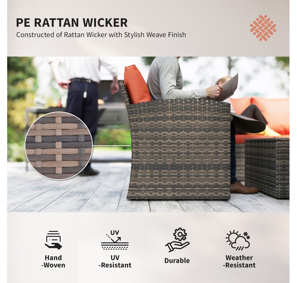 Image 964519_ALTMORE3.jpg, Product 964-519 / Price $1,194.99, Outsunny 6PCS Patio Furniture Set Rattan Wicker Patio Sofa Set, Orange from Outsunny on TSC.ca's Home & Garden department