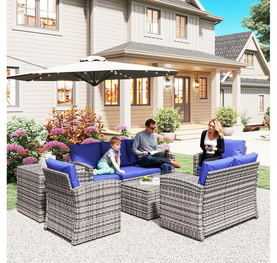 Image 964519_ALTMORE31.jpg, Product 964-519 / Price $1,194.99, Outsunny 6PCS Patio Furniture Set Rattan Wicker Patio Sofa Set, Orange from Outsunny on TSC.ca's Home & Garden department