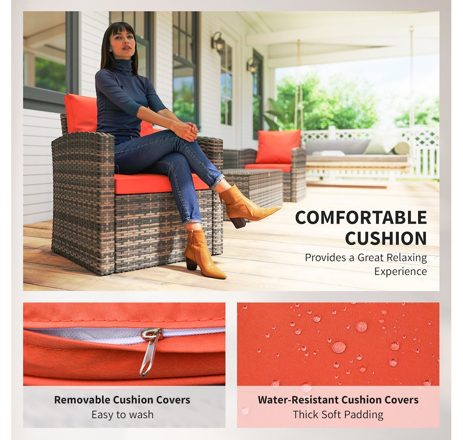 Image 964519_ALTMORE4.jpg, Product 964-519 / Price $1,194.99, Outsunny 6PCS Patio Furniture Set Rattan Wicker Patio Sofa Set, Orange from Outsunny on TSC.ca's Home & Garden department