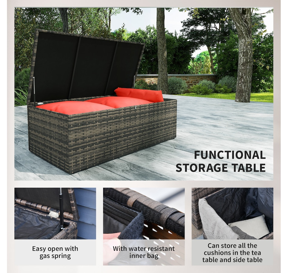 Image 964519_ALTMORE6.jpg, Product 964-519 / Price $1,194.99, Outsunny 6PCS Patio Furniture Set Rattan Wicker Patio Sofa Set, Orange from Outsunny on TSC.ca's Home & Garden department