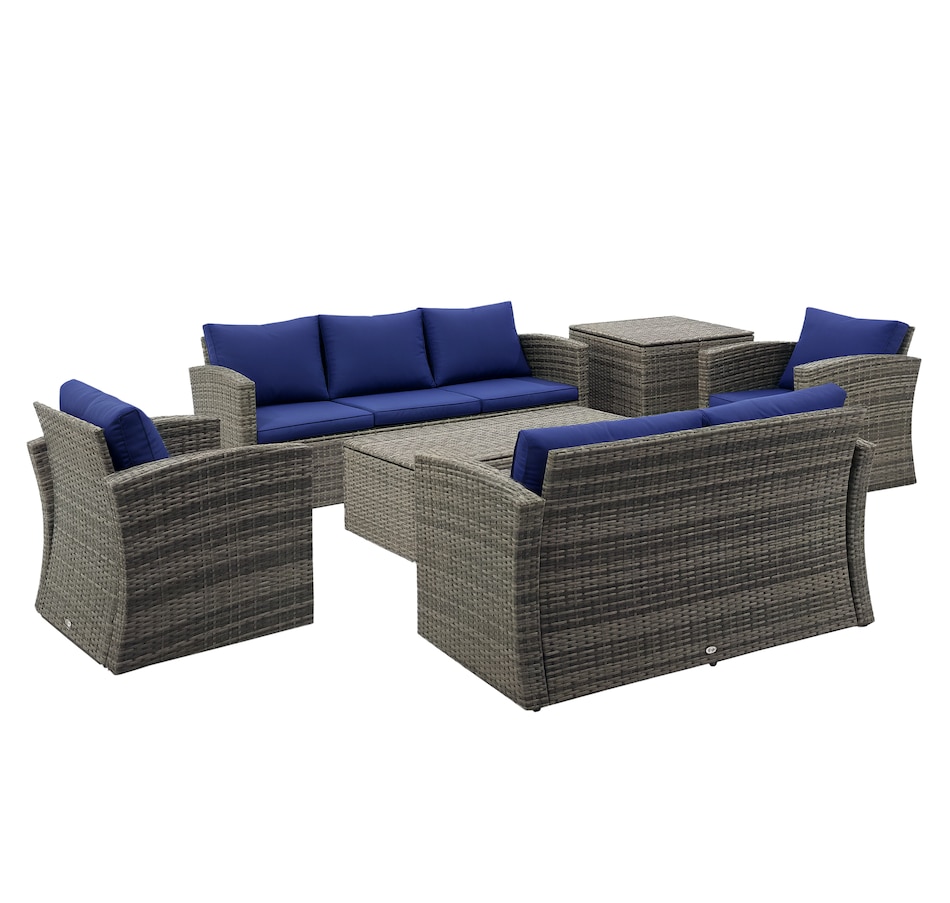 Image 964519_ST04.png, Product 964-519 / Price $1,194.99, Outsunny 6PCS Patio Furniture Set Rattan Wicker Patio Sofa Set, Orange from Outsunny on TSC.ca's Home & Garden department