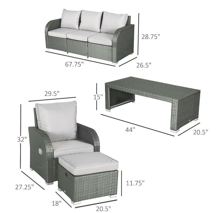 Image 964522_ALTMORE2.jpg, Product 964-522 / Price $1,049.99 - $1,149.99, Outsunny Patio Furniture with Cushions from Outsunny on TSC.ca's Home & Garden department