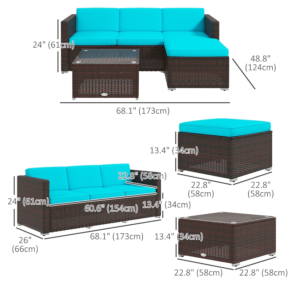 Image 964525_ALTMORE10.jpg, Product 964-525 / Price $299.99 - $424.99, Outsunny 3 Pieces Patio Furniture Set with Cushions from Outsunny on TSC.ca's Home & Garden department