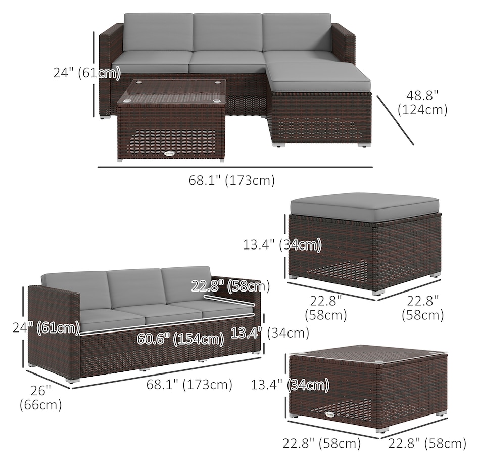 Image 964525_ALTMORE2.jpg, Product 964-525 / Price $299.99 - $424.99, Outsunny 3 Pieces Patio Furniture Set with Cushions from Outsunny on TSC.ca's Home & Garden department