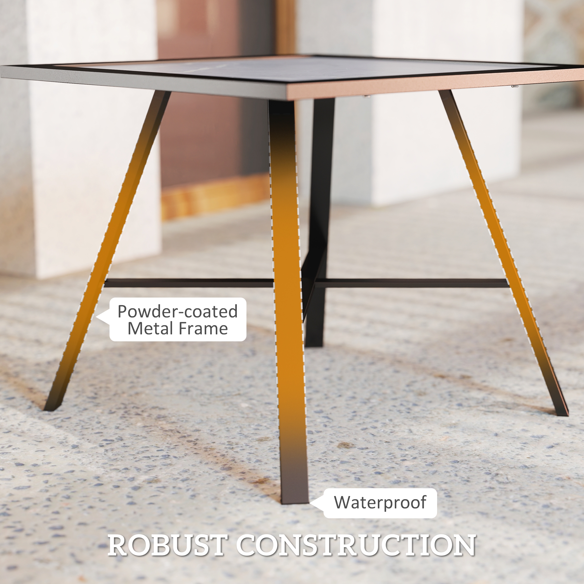 Outsunny Patio Side Table, Small Outdoor Side Table w/ SPC