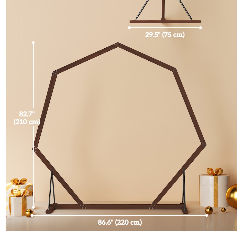 Image 964531_ALTMORE2.jpg, Product 964-531 / Price $69.99, Outsunny 7FT Wedding Arch, Heptagon Wooden Arch for Ceremony, Brown from Outsunny on TSC.ca's Home & Garden department