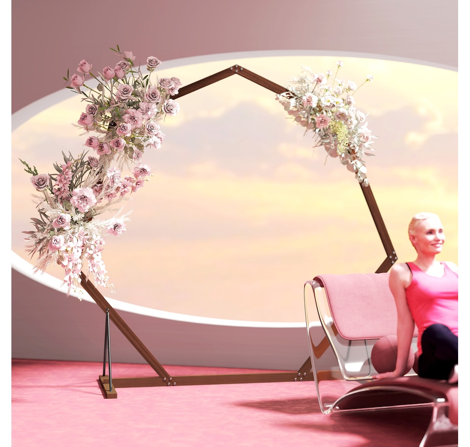 Image 964531_ALTMORE7.jpg, Product 964-531 / Price $69.99, Outsunny 7FT Wedding Arch, Heptagon Wooden Arch for Ceremony, Brown from Outsunny on TSC.ca's Home & Garden department