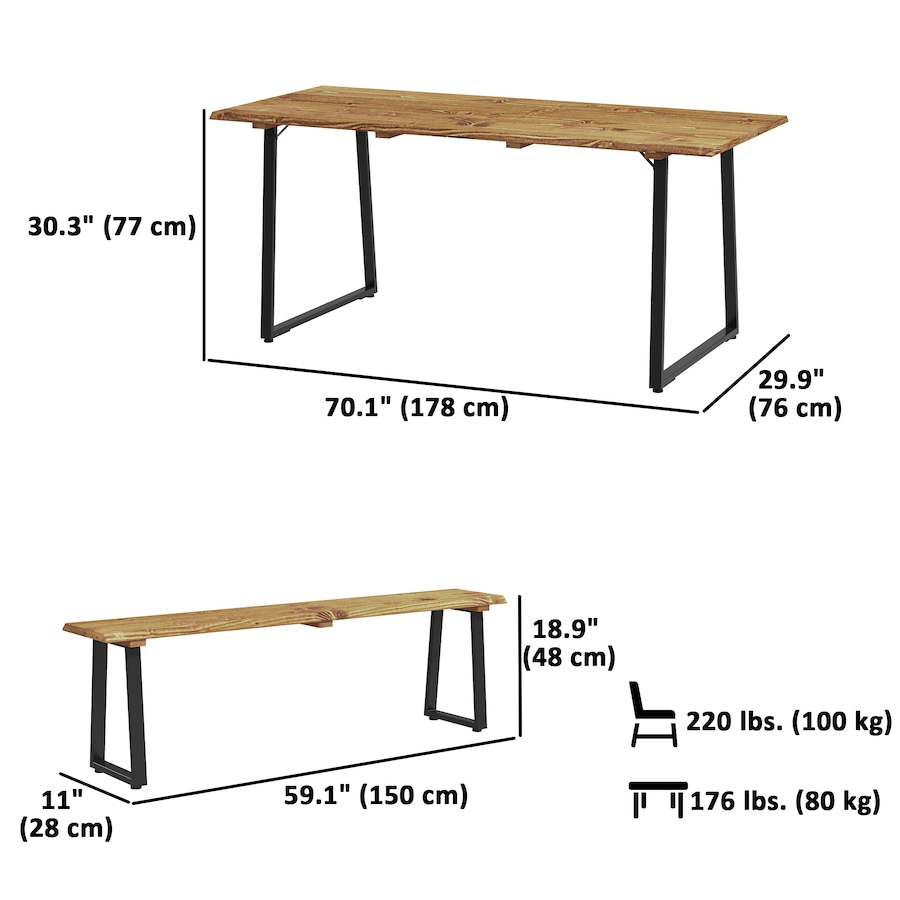 Image 964533_ALTMORE2.jpg, Product 964-533 / Price $269.99, Outsunny Picnic Table and Bench Set for 6 Persons with 2" Umbrella Hole from Outsunny on TSC.ca's Home & Garden department