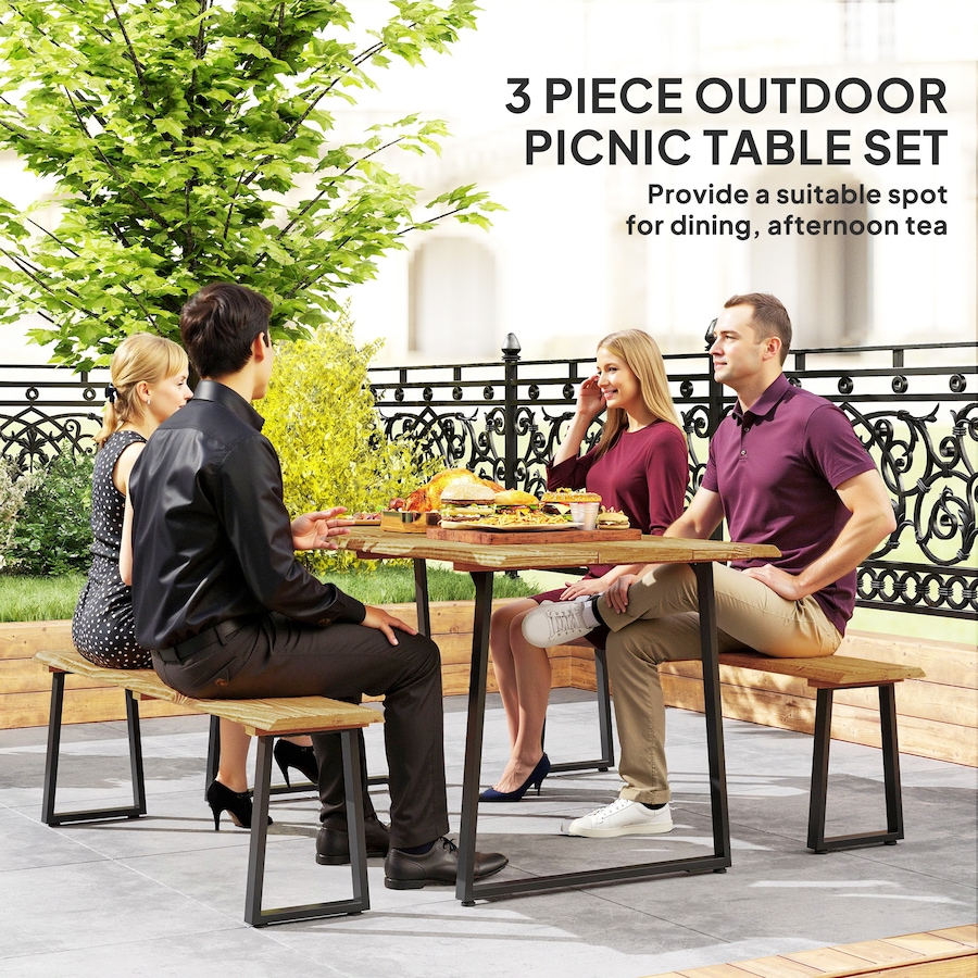 Image 964533_ALTMORE3.jpg, Product 964-533 / Price $269.99, Outsunny Picnic Table and Bench Set for 6 Persons with 2" Umbrella Hole from Outsunny on TSC.ca's Home & Garden department
