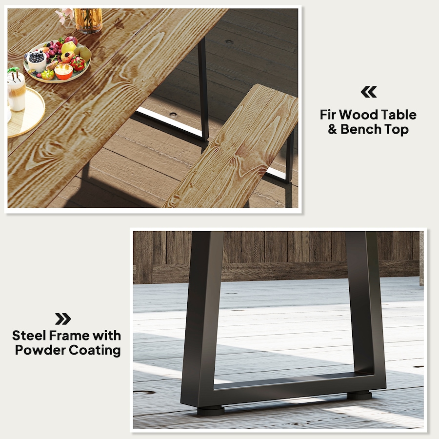 Image 964533_ALTMORE4.jpg, Product 964-533 / Price $269.99, Outsunny Picnic Table and Bench Set for 6 Persons with 2" Umbrella Hole from Outsunny on TSC.ca's Home & Garden department