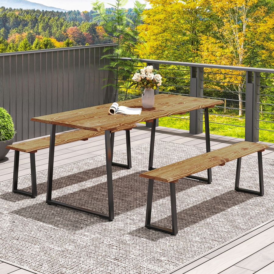 Image 964533_ALTMORE7.jpg, Product 964-533 / Price $269.99, Outsunny Picnic Table and Bench Set for 6 Persons with 2" Umbrella Hole from Outsunny on TSC.ca's Home & Garden department
