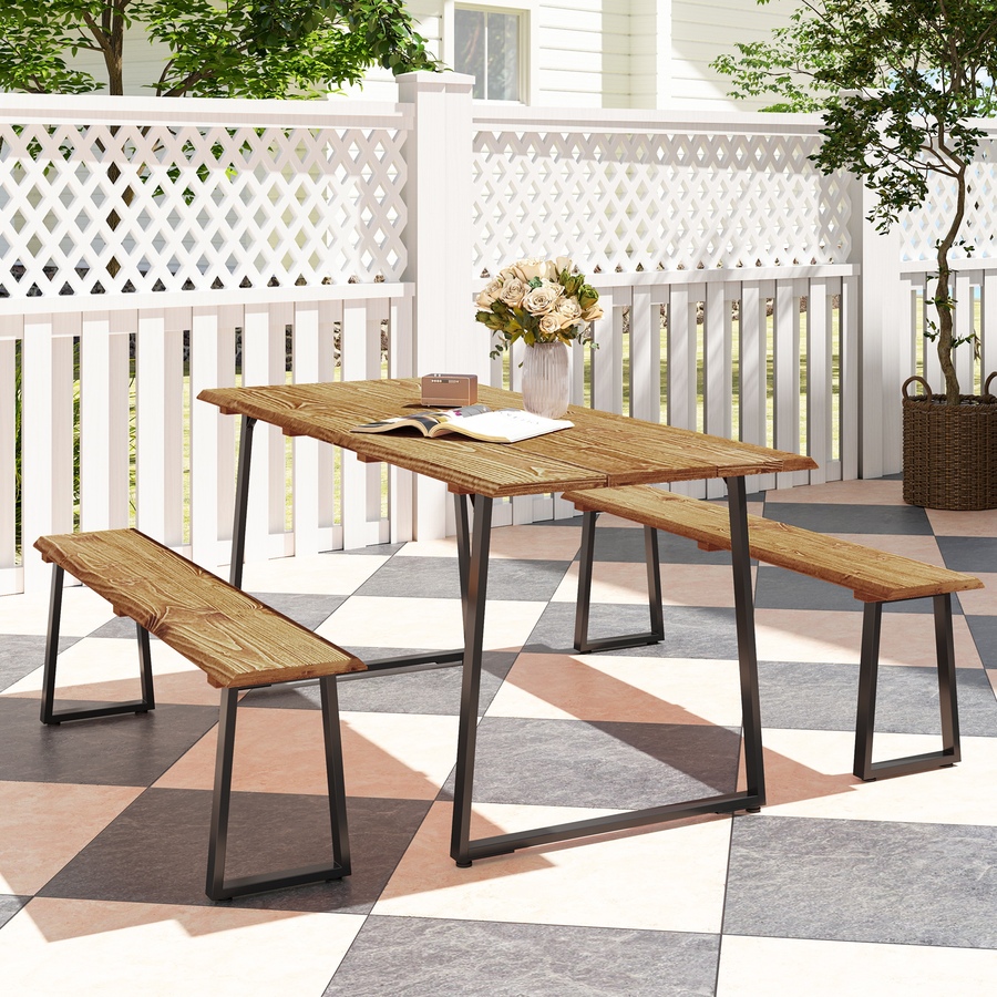 Image 964533_ALTMORE8.jpg, Product 964-533 / Price $269.99, Outsunny Picnic Table and Bench Set for 6 Persons with 2" Umbrella Hole from Outsunny on TSC.ca's Home & Garden department