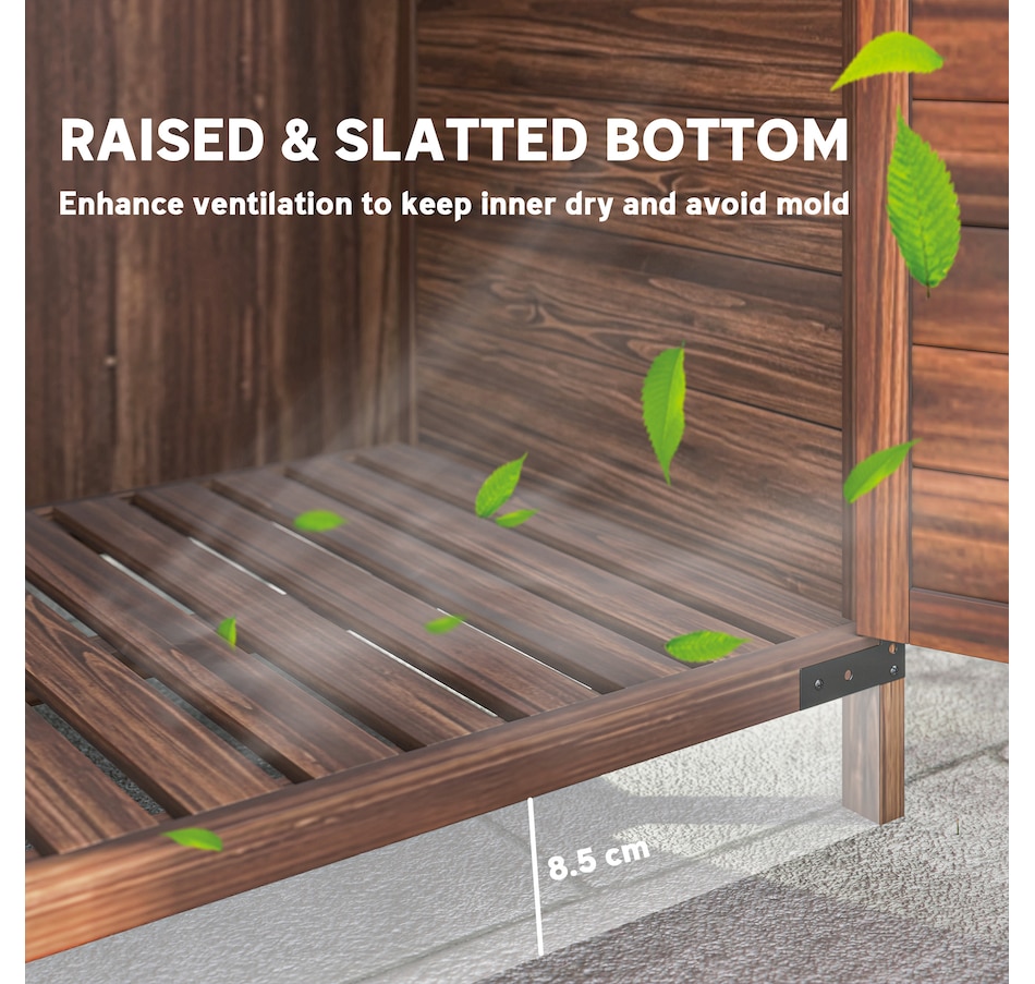 Image 964536_ALTMORE5.jpg, Product 964-536 / Price $309.99, Outsunny Wood Shed, Outdoor Storage Cabinet with Double Doors, Mixed-Brown from Outsunny on TSC.ca's Home & Garden department