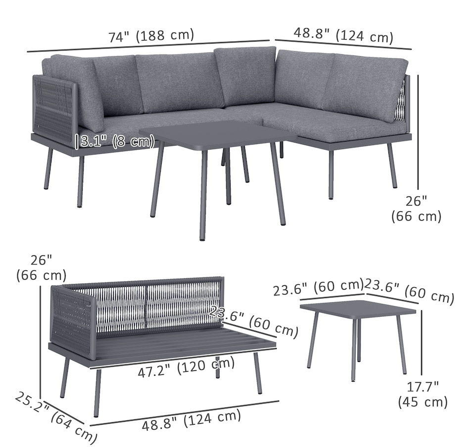 Image 964544_ALTMORE2.jpg, Product 964-544 / Price $529.99, Outsunny 3 Pieces Wicker Patio Furniture Set from Outsunny on TSC.ca's Home & Garden department