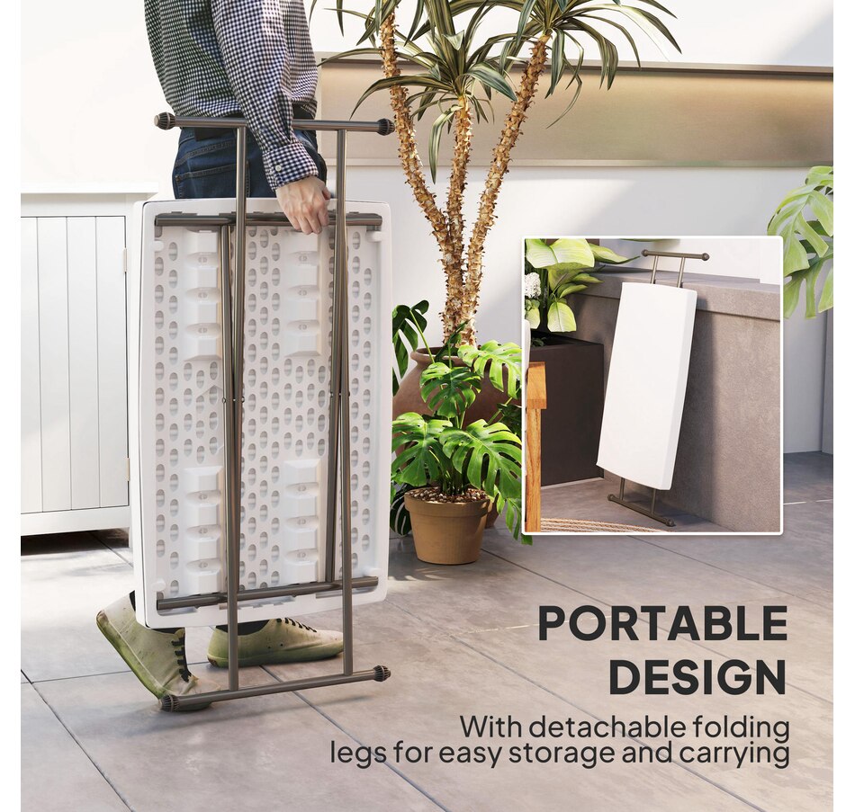 Image 964555_ALTMORE4.jpg, Product 964-555 / Price $69.99, Outsunny Folding Outdoor Table, 3-Level Camping Table, HDPE Picnic Table from Outsunny on TSC.ca's Home & Garden department