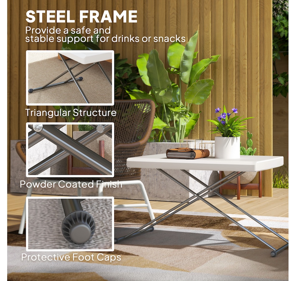 Image 964555_ALTMORE6.jpg, Product 964-555 / Price $69.99, Outsunny Folding Outdoor Table, 3-Level Camping Table, HDPE Picnic Table from Outsunny on TSC.ca's Home & Garden department