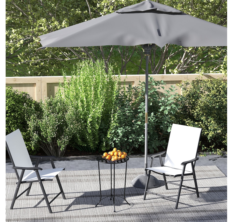 Image 964557_ALTMORE8.jpg, Product 964-557 / Price $49.99, Outsunny 16" Patio Side Table, Metal Outdoor Table with Grid Top, Black from Outsunny on TSC.ca's Home & Garden department