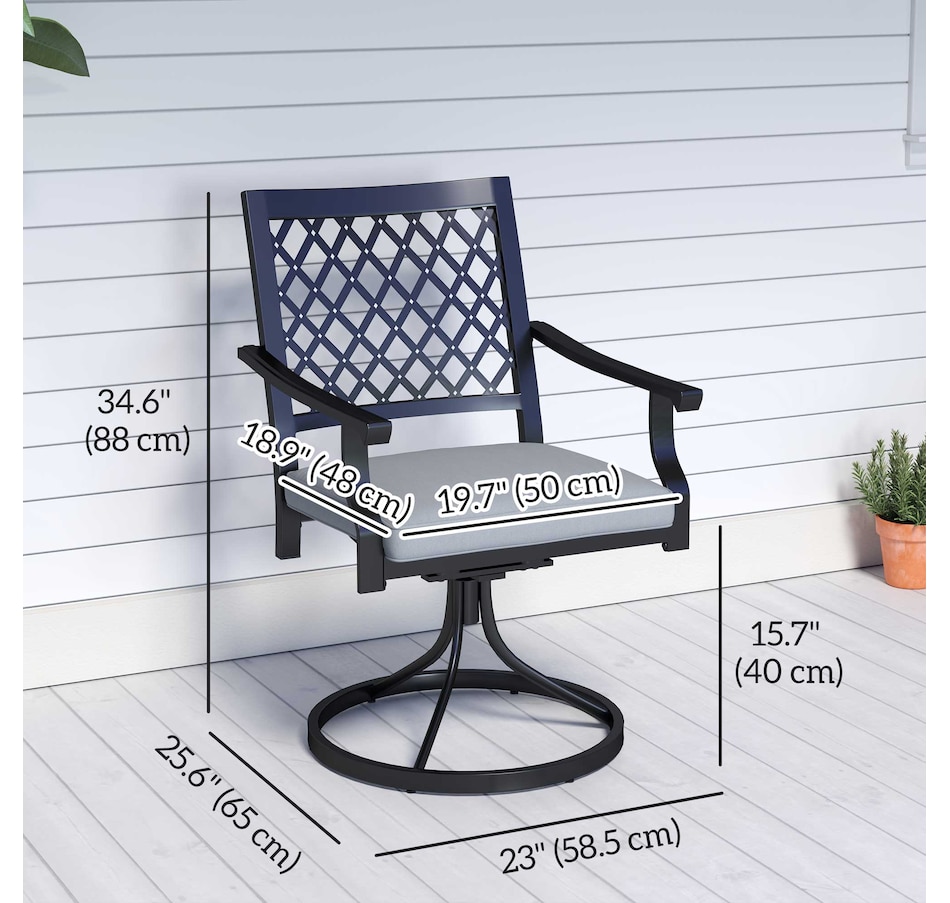 Image 964561_ALTMORE2.jpg, Product 964-561 / Price $239.99, Outsunny Patio Chairs Set of 2, Outdoor Swivel Chair with Armrests from Outsunny on TSC.ca's Home & Garden department
