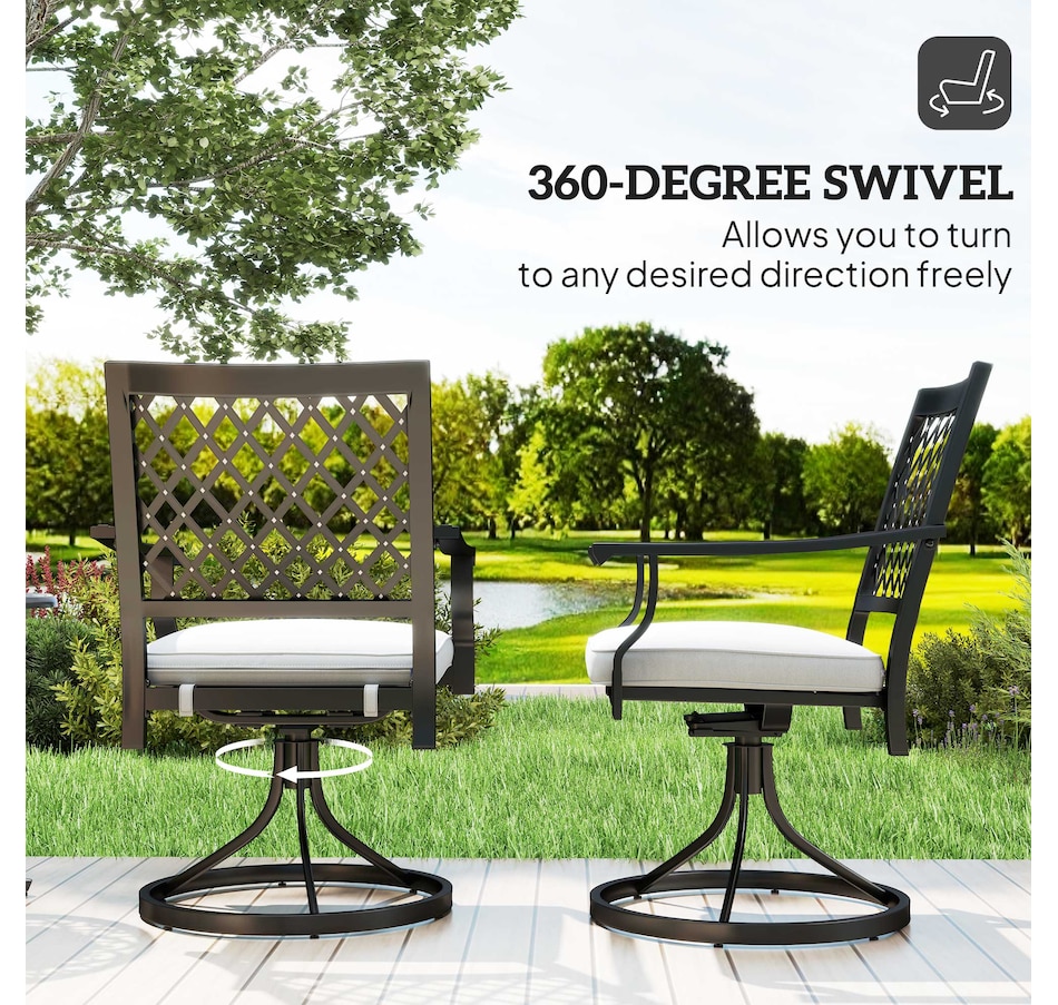 Image 964561_ALTMORE3.jpg, Product 964-561 / Price $239.99, Outsunny Patio Chairs Set of 2, Outdoor Swivel Chair with Armrests from Outsunny on TSC.ca's Home & Garden department