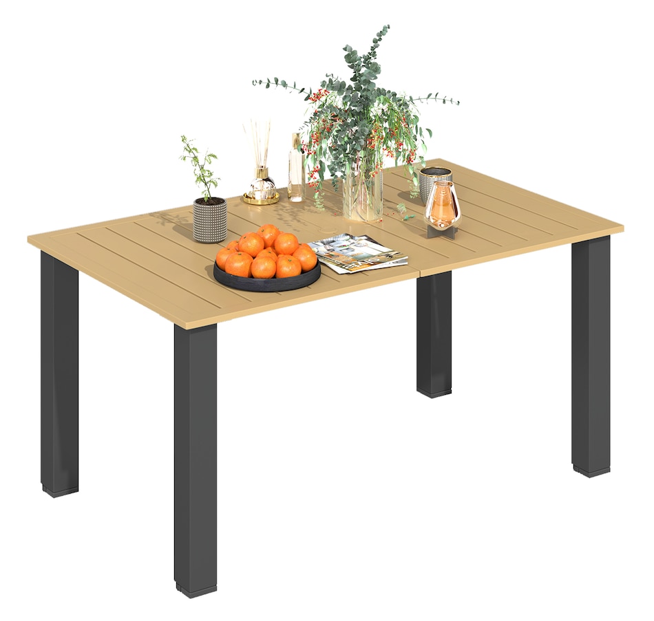 Image 964562.jpg, Product 964-562 / Price $189.99, Outsunny 59" Outdoor Dining Table with Umbrella Hole, Patio Table, Brown from Outsunny on TSC.ca's Home & Garden department