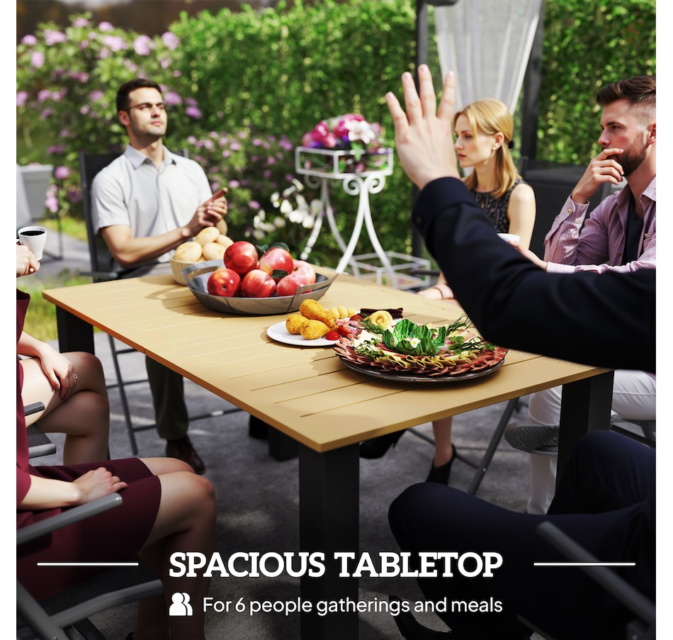 Image 964562_ALTMORE3.jpg, Product 964-562 / Price $189.99, Outsunny 59" Outdoor Dining Table with Umbrella Hole, Patio Table, Brown from Outsunny on TSC.ca's Home & Garden department