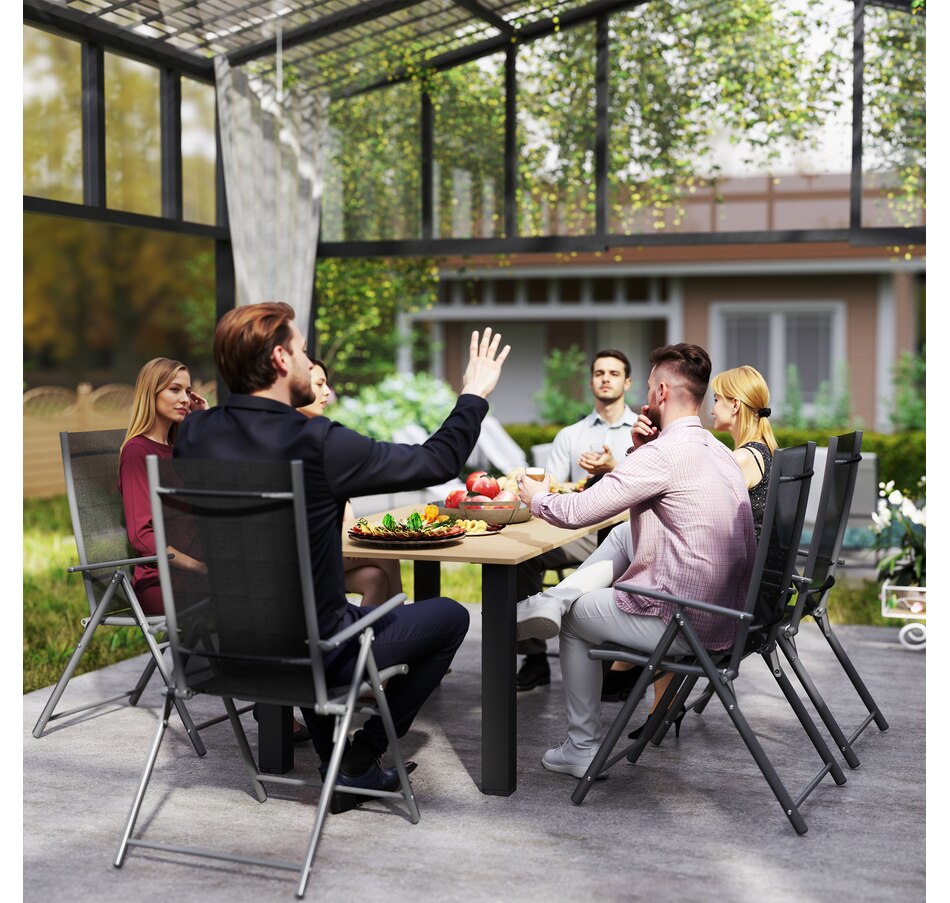 Image 964562_ALTMORE8.jpg, Product 964-562 / Price $189.99, Outsunny 59" Outdoor Dining Table with Umbrella Hole, Patio Table, Brown from Outsunny on TSC.ca's Home & Garden department