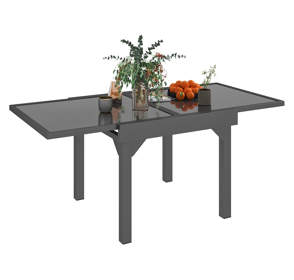Image 964563.jpg, Product 964-563 / Price $251.99, Outsunny 35"-71" Expandable Patio Dining Table for 4-6 Person, Grey from Outsunny on TSC.ca's Home & Garden department